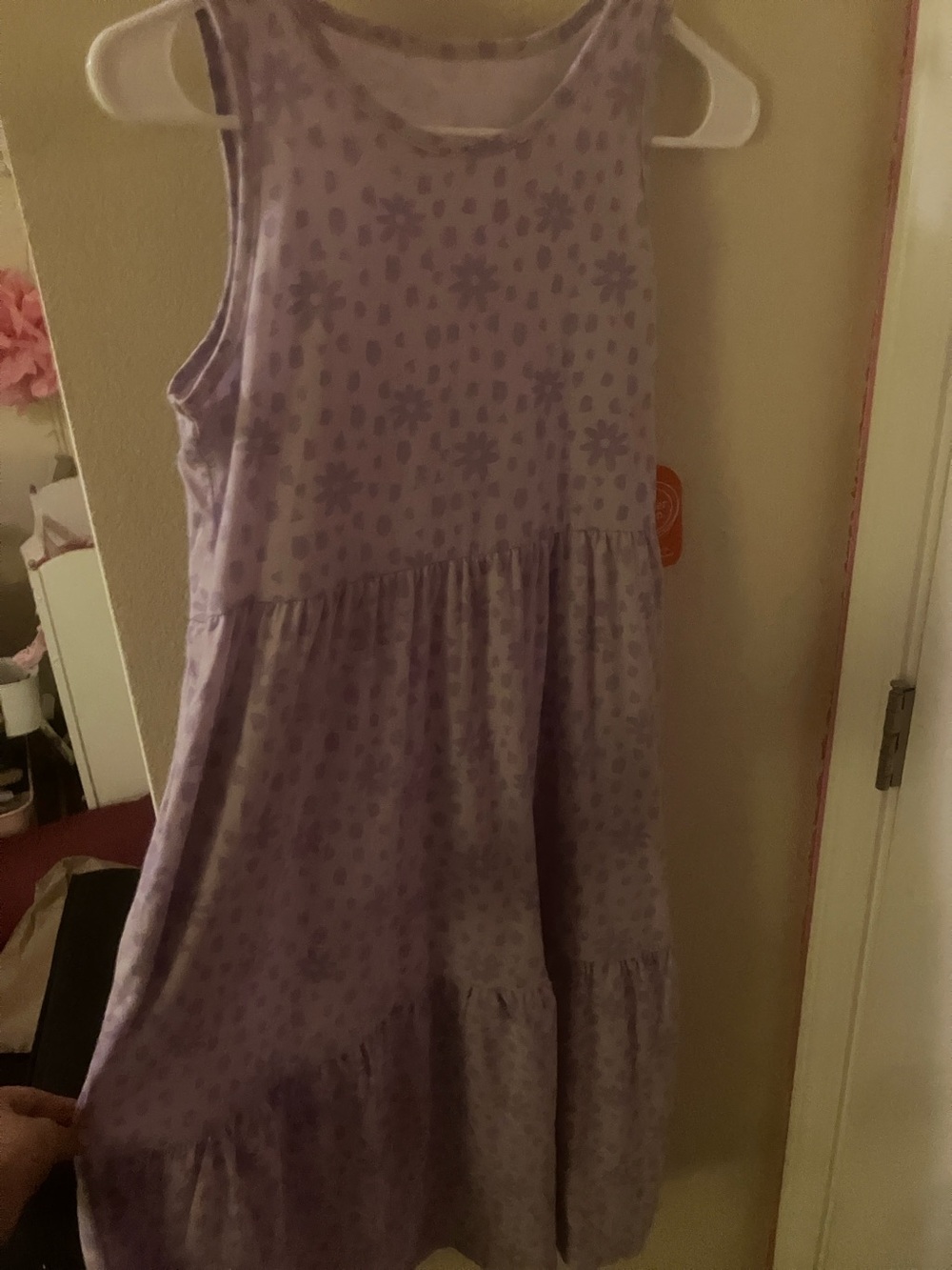 Girls' Sleeveless Lavender Floral Casual Dress